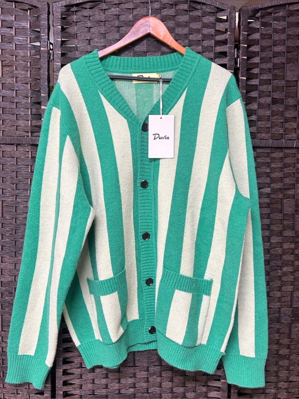 Duvin men's striped cardigan size 2XL brand new